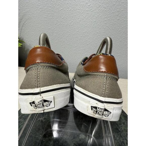 Vans Sneakers Aztec Print Men’s Size 8.5 Laceup Charcoal Canvas Shoes - Picture 4 of 9